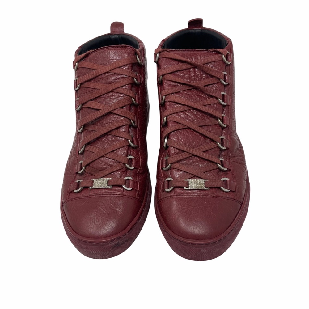 Balenciaga Arena High Top Sneakers Burgundy Shoes